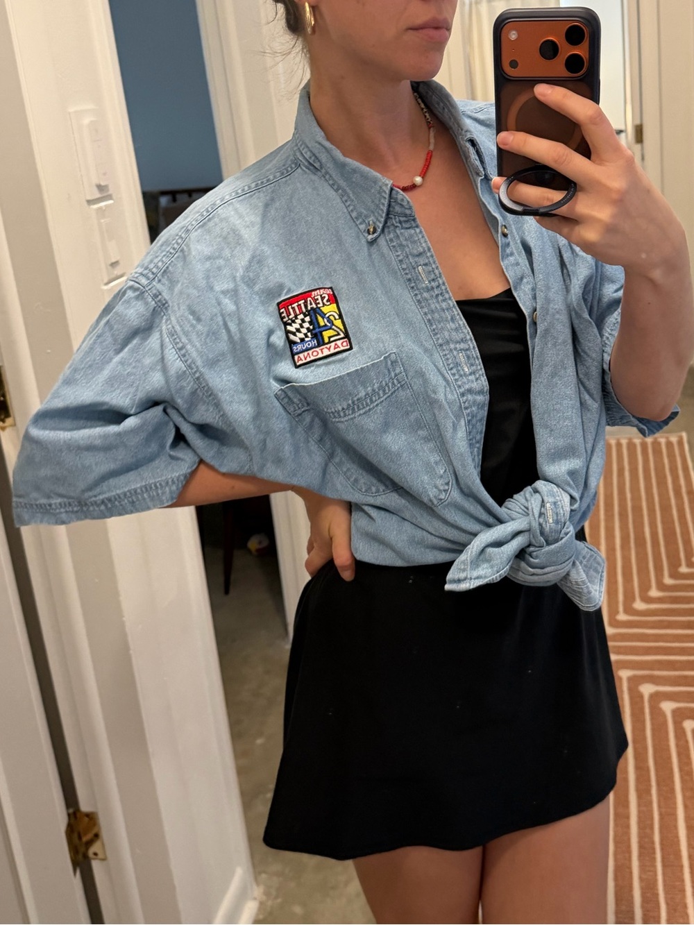 Vintage Team Seattle 24 Hours Daytona Denim Button Up Shirt XL Racing